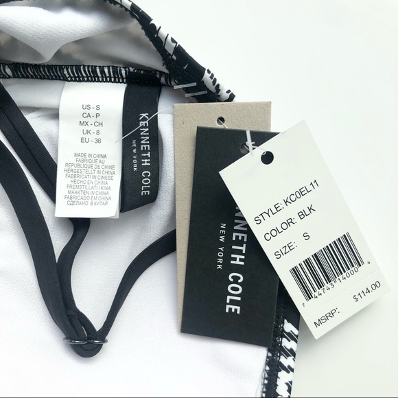 NEW Kenneth Cole one piece swimsuit -black/white - Picture 7 of 10